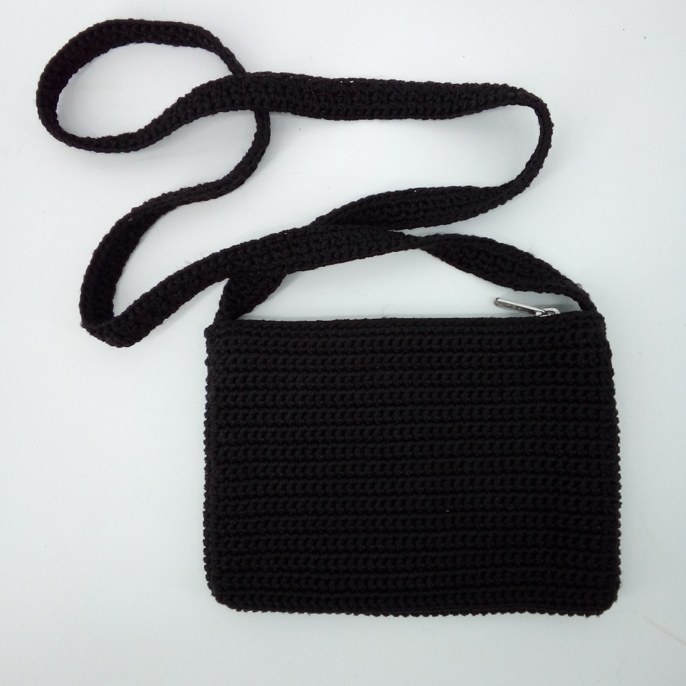 The SAK Black Knit Leather Trio Bundle Small Medium Shoulder Bags Bag Casual - Picture 9 of 16